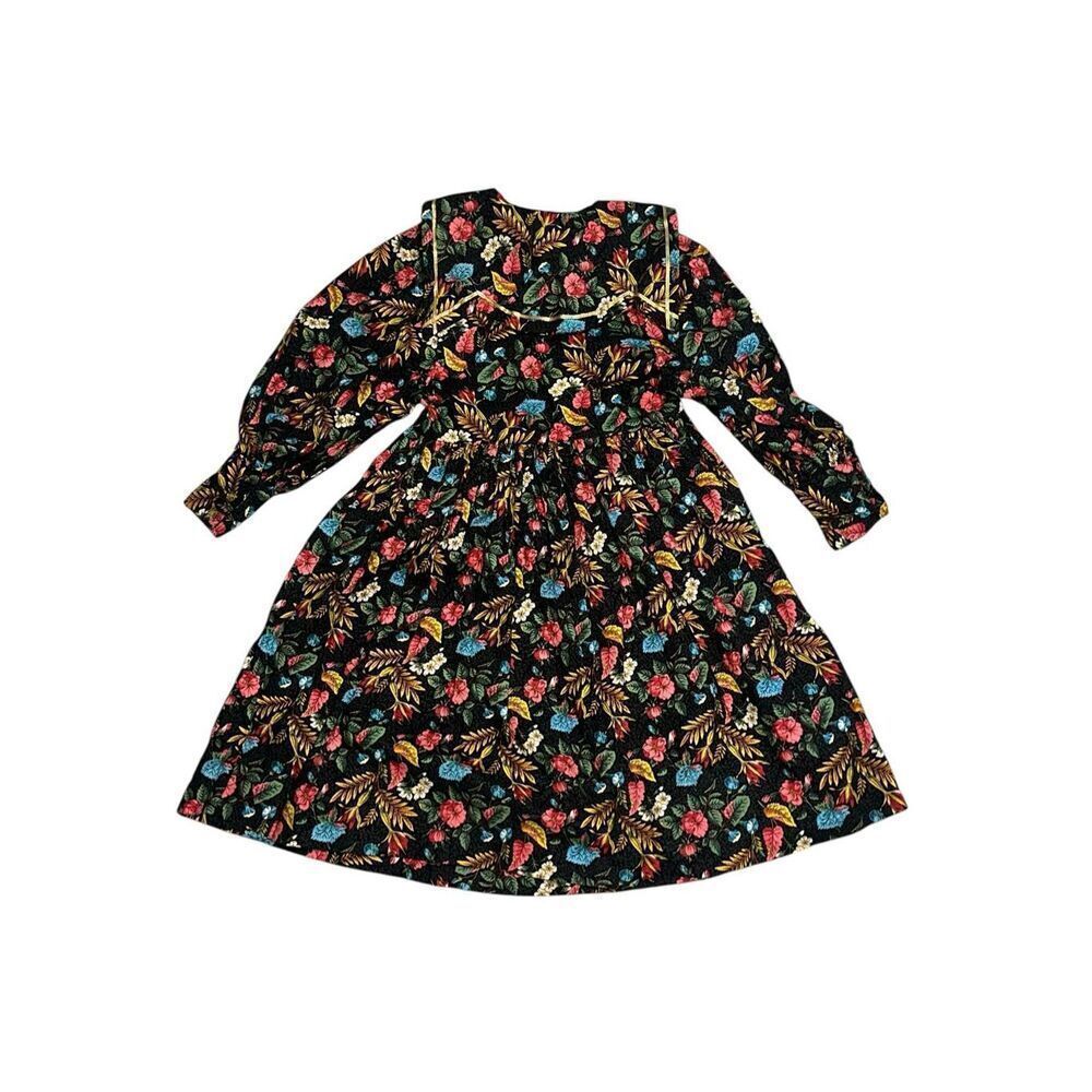 Beautiful Vintage floral Wee Clancy San Francisco Dress Girls size 7 unique gold